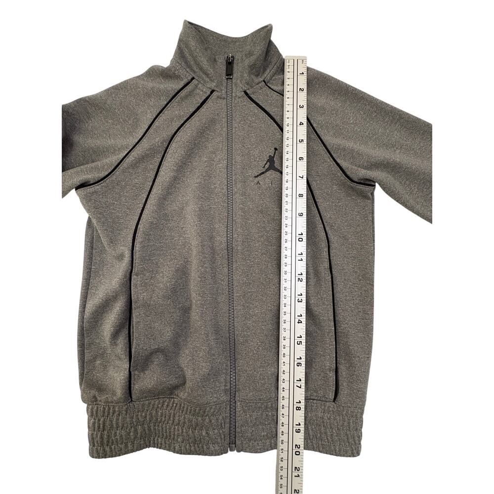 Nike Air Jordan Jumpman Boys Small Full-Zip Track Jacket Gray Black Piping Logo - Picture 6 of 12